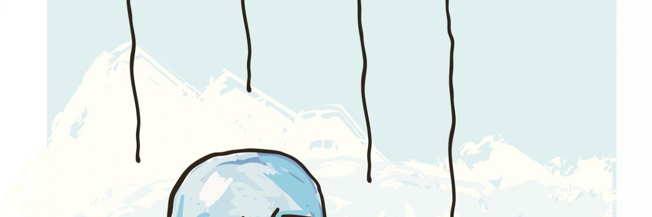 How to Help a Friend With Migraines and Anxiety A sad balloon sinking away from the pack.