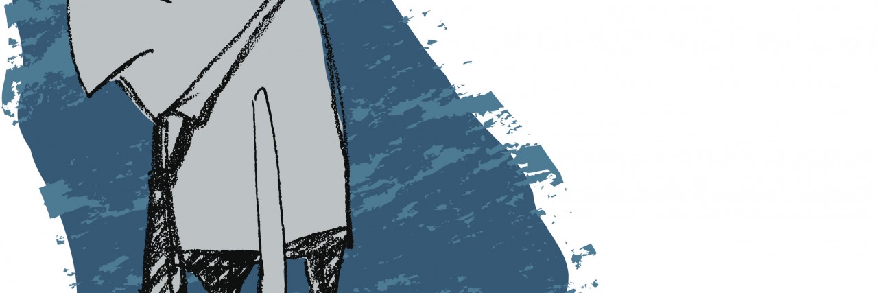 Letter to Anyone Feeling Hopeless or Thinking About Suicide Vector illustration of a dejected man, walking with his back hunched, feeling down.