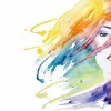 Beauty, face close-up fashion illustration, hand painted watercolor illustration