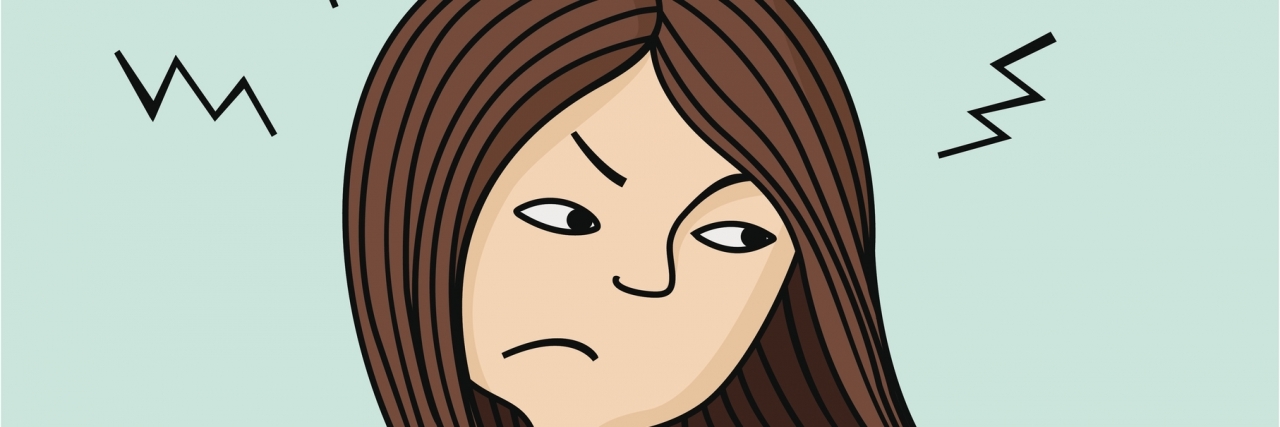Illustration of angry girl