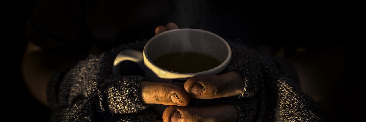 Conversation With Homeless Man Saves a Suicidal Woman Homeless man with a hot steaming cup of tea