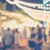 blurred people in street market