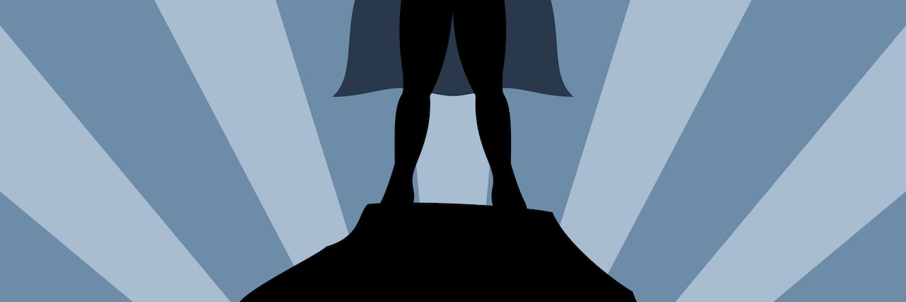silhouette of a male superhero