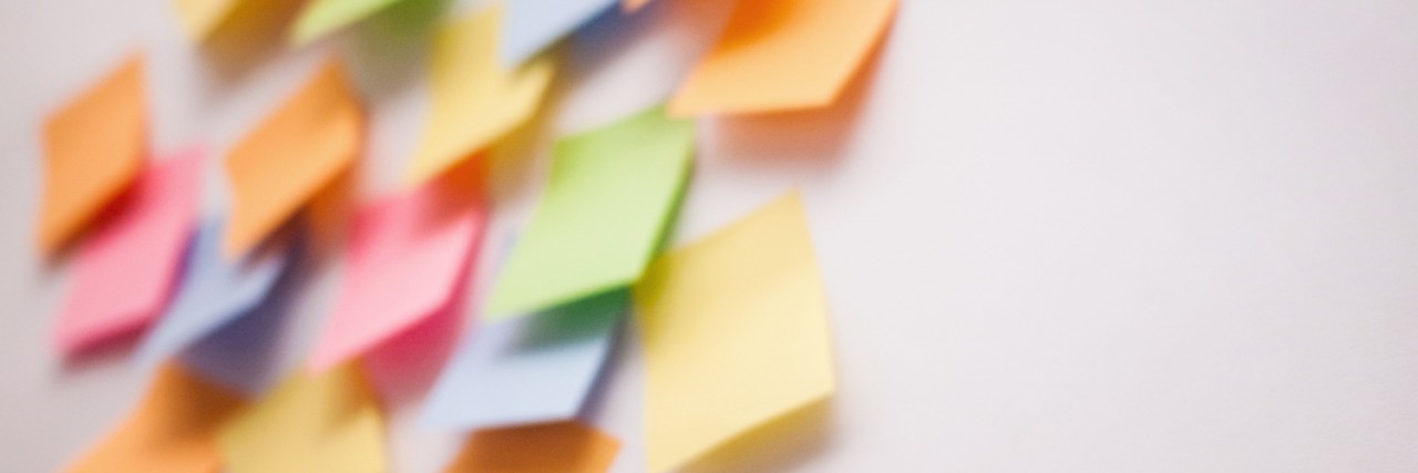 To-Do List When You Are Depressed A red reminder written "plan" stands out from the chaos reminders.