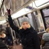 Woman on subway.