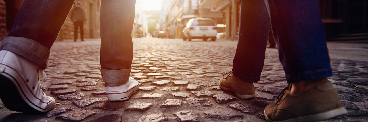 To the Friend Who Tries to Understand My Mental Illness Two People Walking on Cobblestone Street
