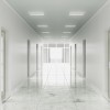 3d rendering of white office corridor