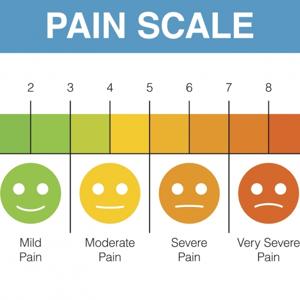 Pain scale 0 to 10 method of assessing. Vector illustration medical chart design