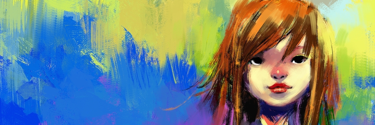 What It's Like to Have 'High-Functioning' Anxiety digital painting of girl, acrylic on canvas texture