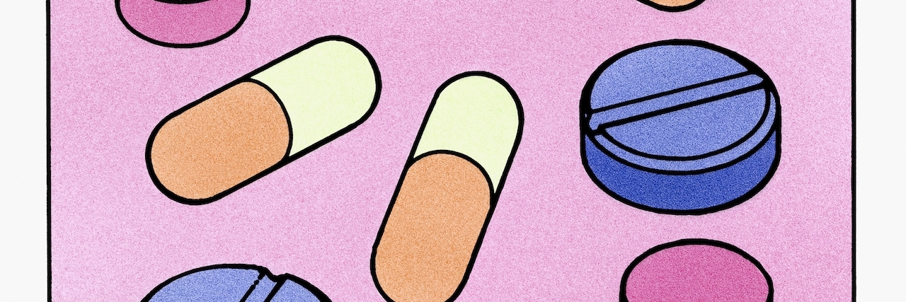 Illustration of colorful pills
