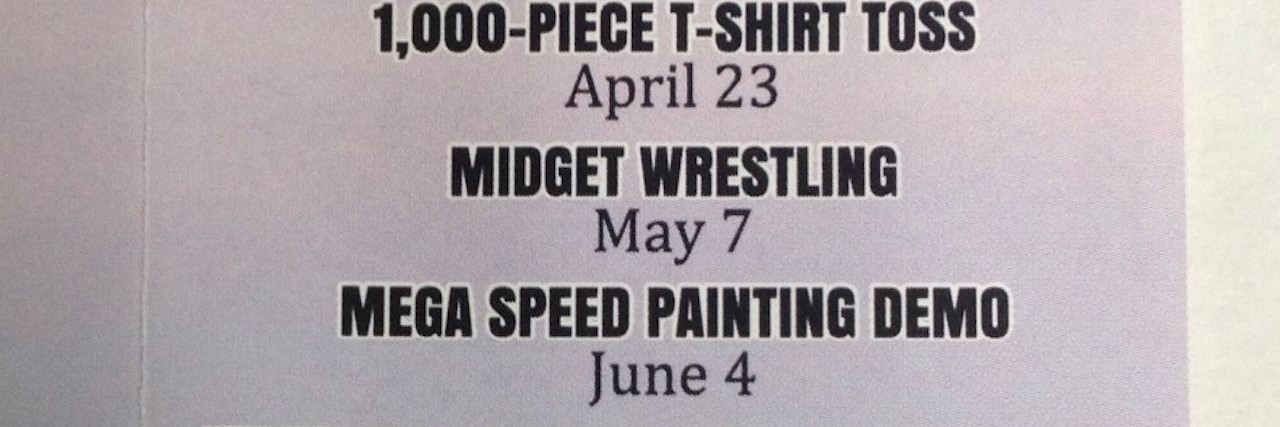 Response to 'Midget Wrestling' Charleston RiverDogs Baseball Event sign that advertises for midget wrestling