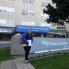 woman standing in front of building at UCSF