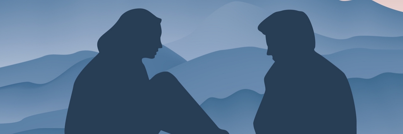 What to Do When a Friend Tells You They Have Bipolar Disorder Couple face to face, side view, silhouette