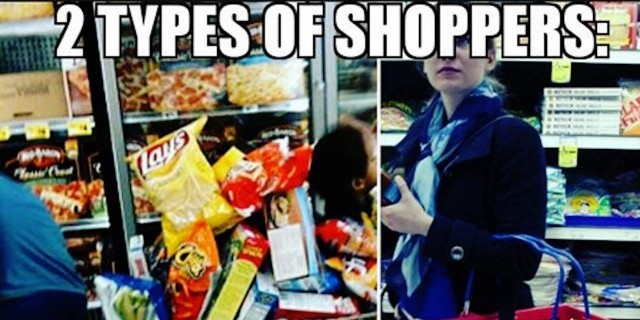 What You Should Know Before You Share This Food Stamps Meme meme showing two shoppers, one with an empty cart and the word 'job' and one with a full cart and the word 'food stamps'