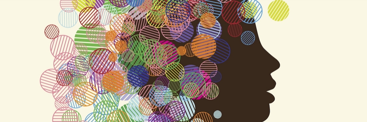 How to Figure Out Who You Are Besides Your Illness woman's face silhouette with colorful circles on head