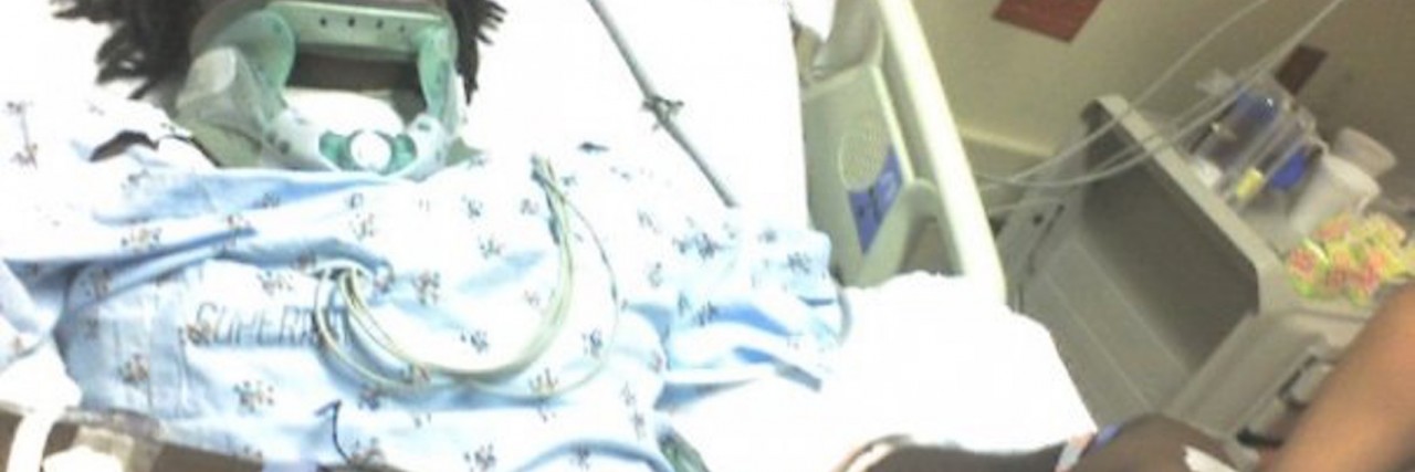 Nnaka in his hospital bed
