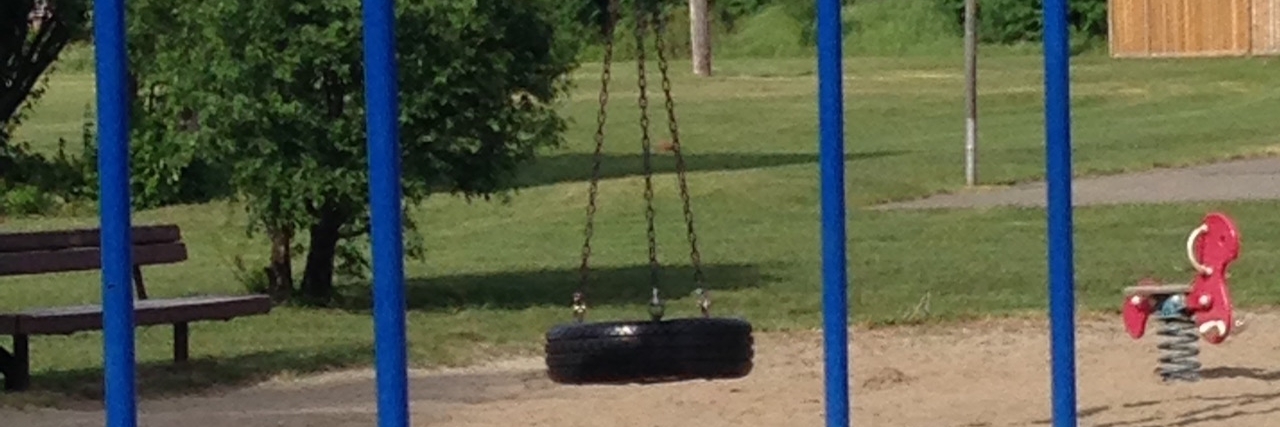 the tire swing at the playground