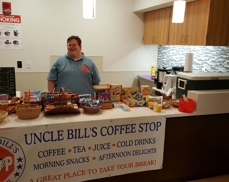 George Augstell mans the counter at Uncle Bill's Coffee Stop.