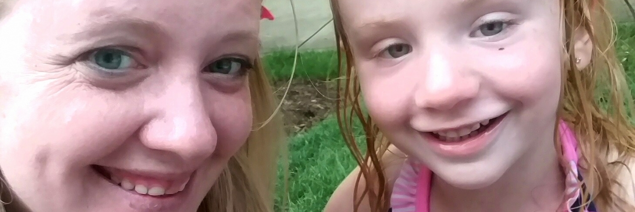 Mom Responds to Claims She 'Sugarcoats' Her Autism Blog mom and little girl with autism at the pool