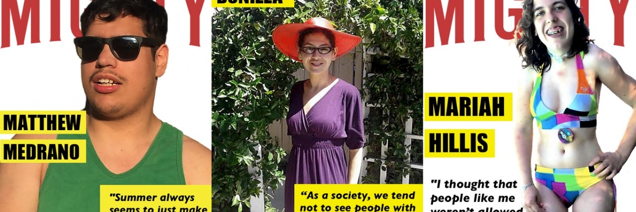 Mariah Hillis on the Beach With Congenital Central Hypoventilation Three covers featuring people with disabilites