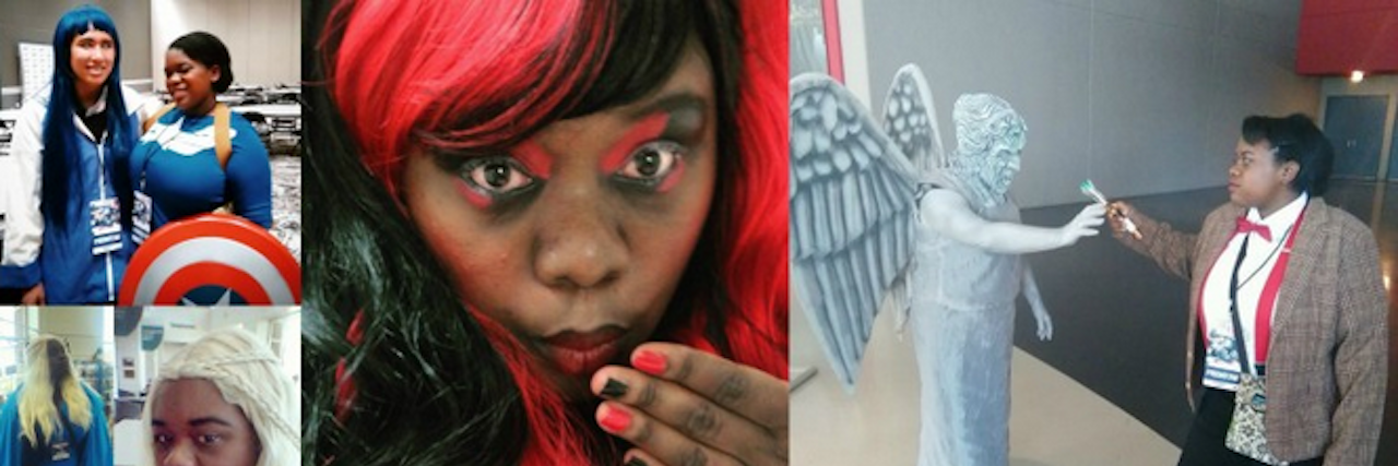 How Cosplay Helps Me Manage My Anxiety Woman in different costumes at comic book convention