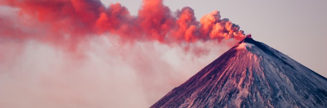 Eruption of the vulcano at Kamchatka