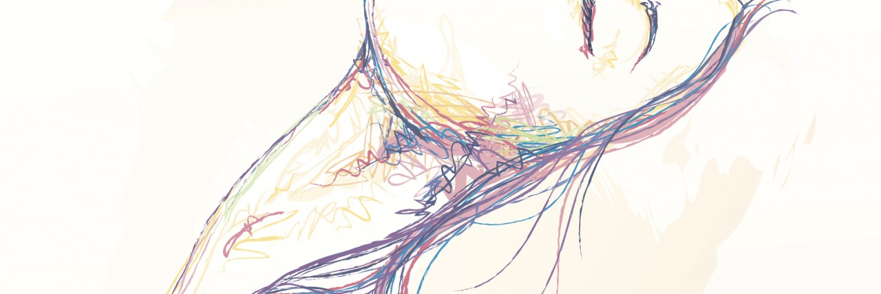 'Seasoned Spoonie:' Lessons From Chronic Illness Illustration with a colored pencil effect of a woman leaning back with her eyes closed.