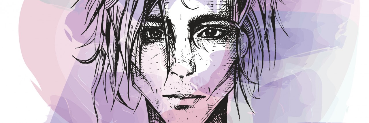 What to Expect From Someone With Autism Spectrum Disorder Portrait of a young man, black and white sketch, colored paint strokes