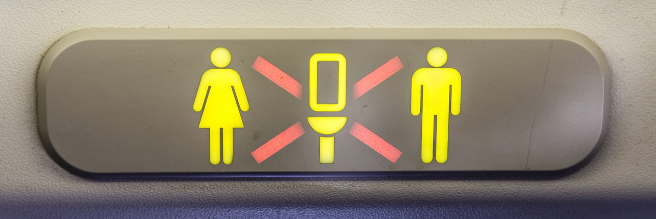 How to Know You Have Crohn's Disease bathroom sign for airplane showing it is occupied