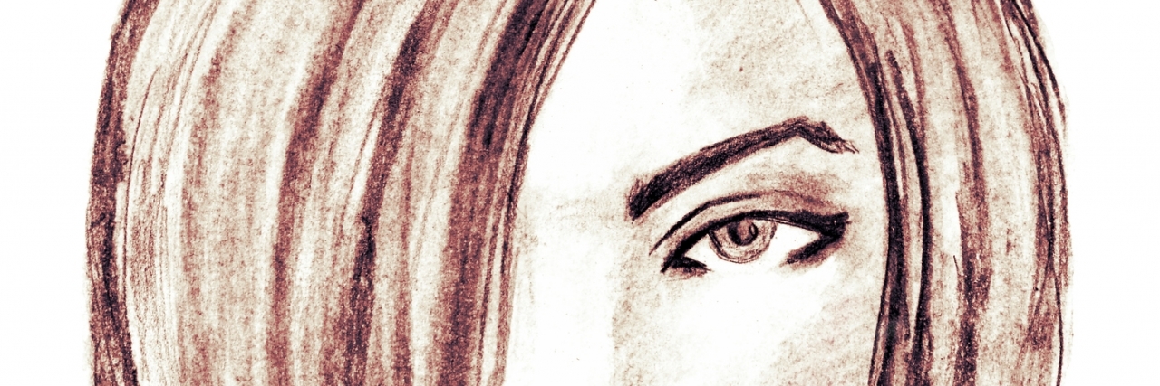 A Borderline Identity: Finding My Mental Illness Label Beautiful young woman, charcoal drawing.