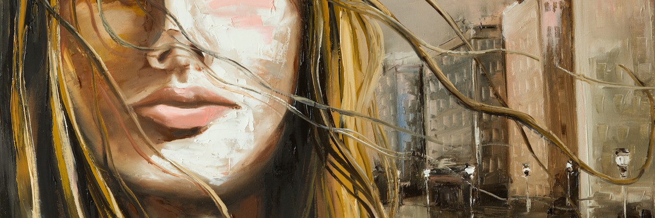 A Letter to Someone Who Hides Anxiety painting of a woman