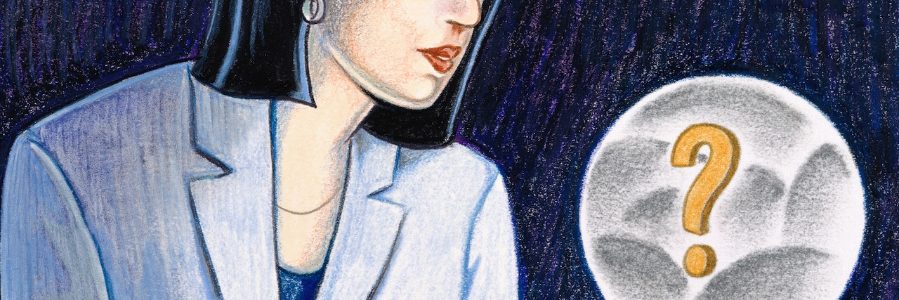 The Part Of My Bipolar Disorder That Is Hardest To Explain Woman looking into crystal ball with question mark in it