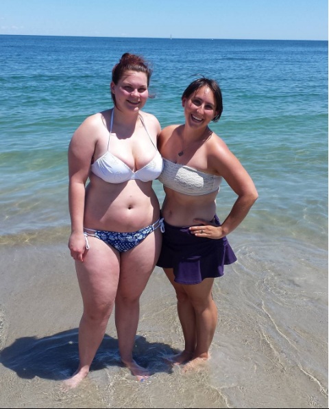 Melissa and her friend at the beach in Massachusetts.