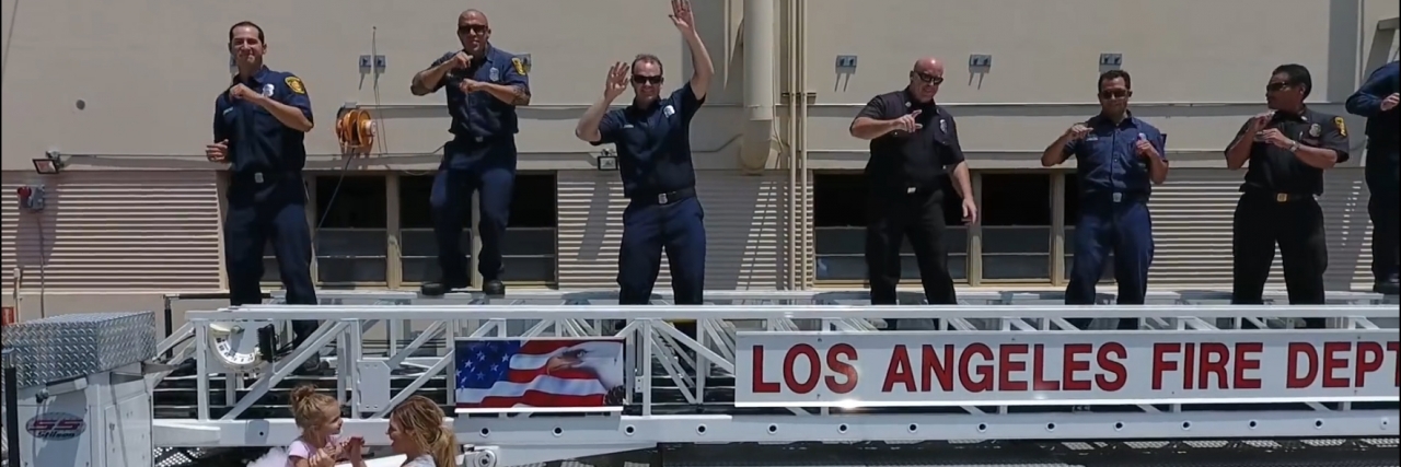 Dare to Dance Challenge Benefits Girl With Cerebral Palsy Dare to Dance - L.A. Fire Department.