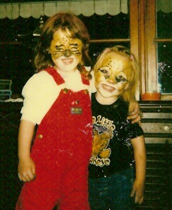 Brittany as a child, in Halloween makeup.
