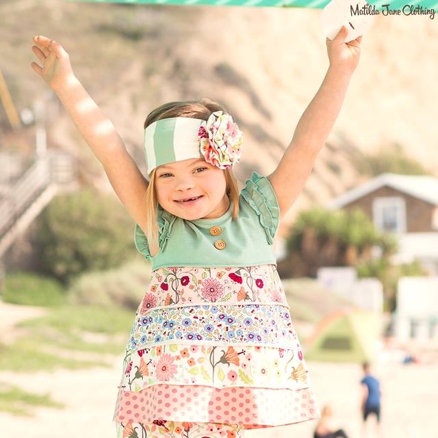 Young girl modeling a Matilda Jane dress