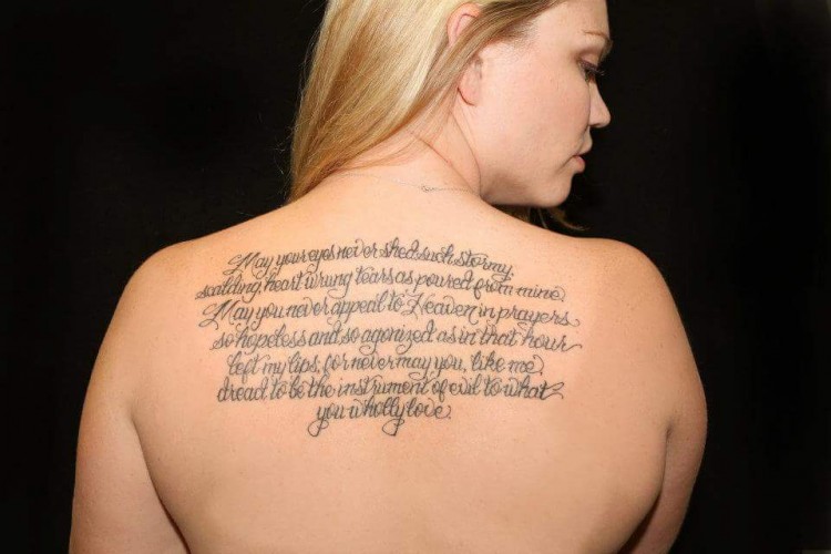 tattoo of a passage from Jane Eyre 