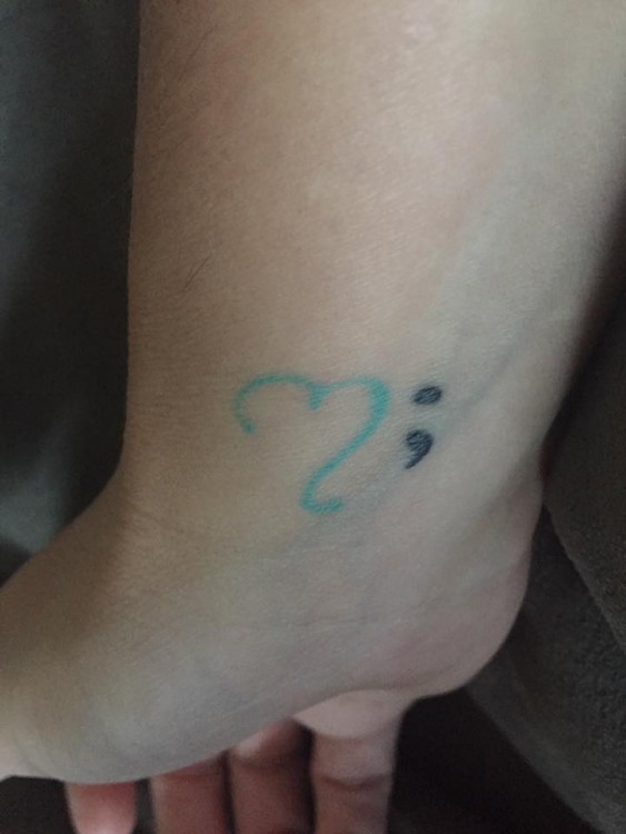 semi-colon and an incomplete heart