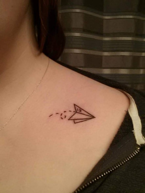 tattoo of a paper airplane