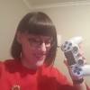 Catherine Soper with a video game controller.