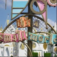 The It's a Small World ride sign at Disneyland