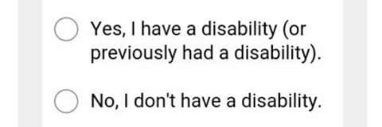 Disability job question.