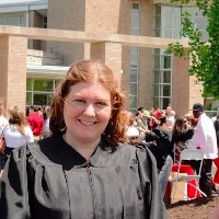 woman with a learning disability at graduation