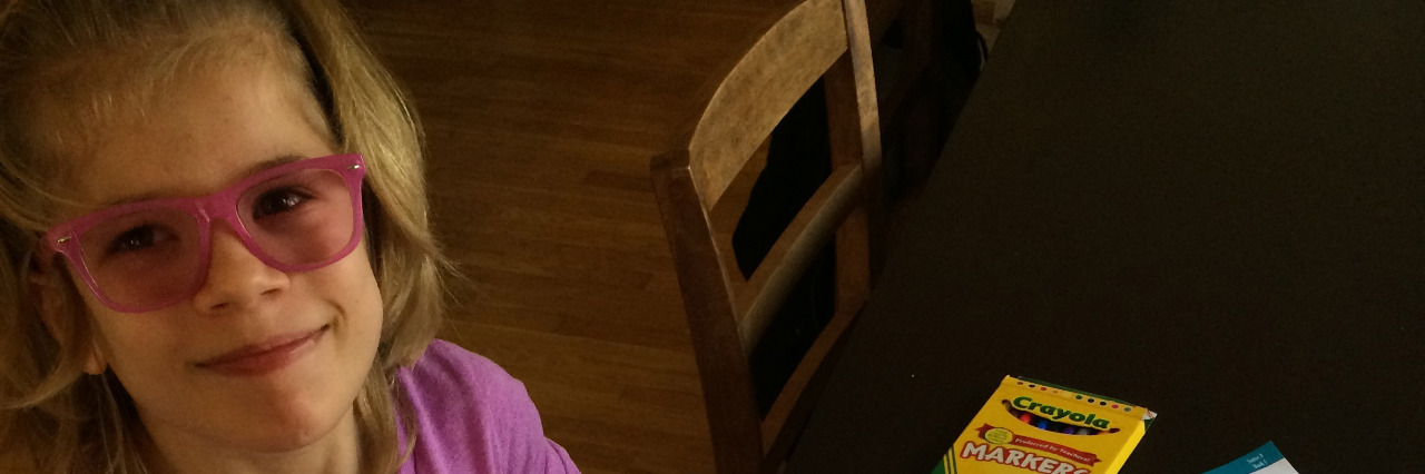 First Grader With Cerebral Palsy Forgotten During Emergency Drills Erin's daughter, now being taught at home.
