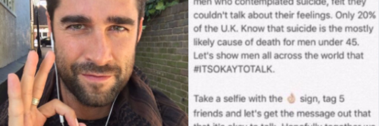 Luke Ambler Starts #ITSOKAYTOTALK to Raise Suicide Awareness Among Men Man making ok hand symbol