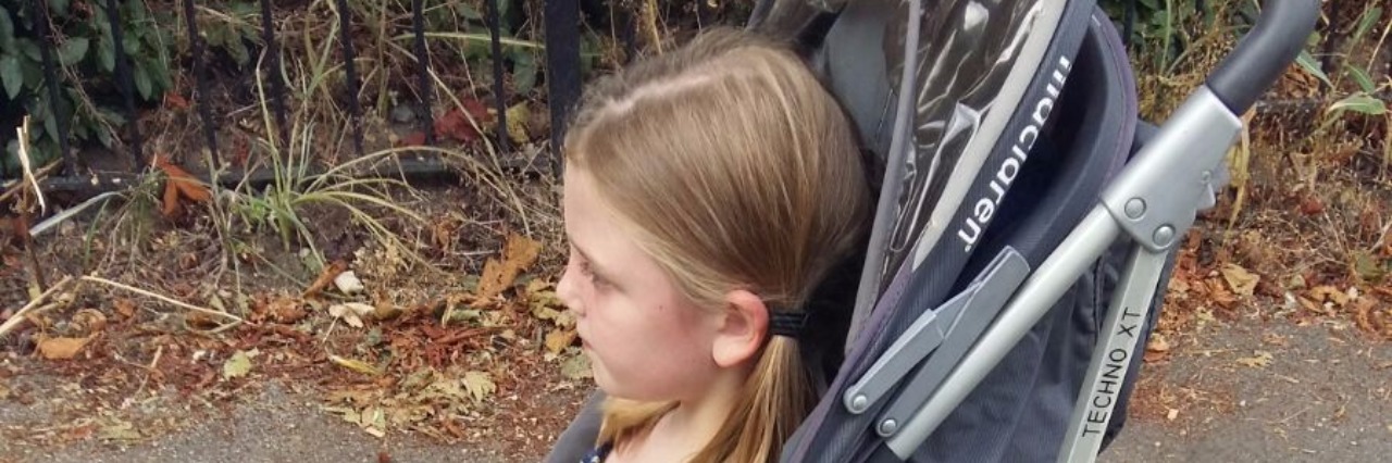 Feeling Judged for Using a Stroller With Joint Hypermobility Syndrome Rachel's daughter in a stroller