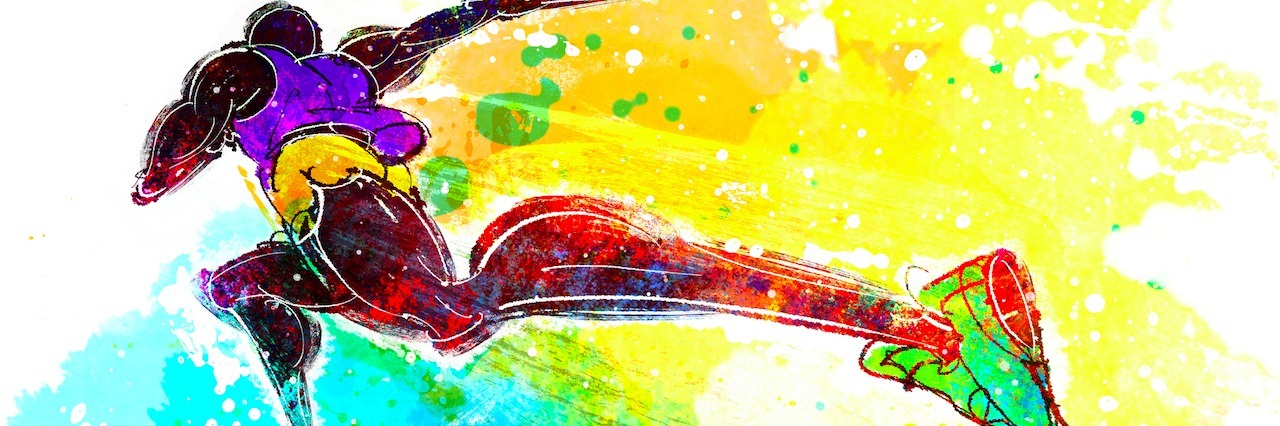 How the Olympics Inspire Those With Illnesses and Health Challenges drawing of athlete running in multiple colors