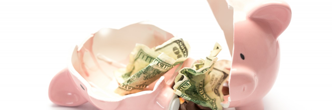 Campaigning to Lower the 'Disability Price Tag' Broken piggy bank.