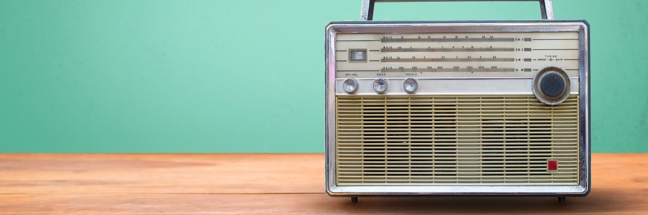 radio on a table