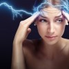 concept of a head pain with lightnings